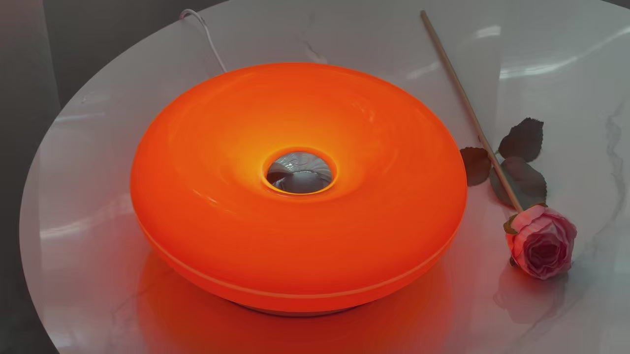 Creative Donut Glass Touch Desk Lamp, Vintage Rechargeable Glass Bedside Lamp, Romantic Ambient Light, Living Room Night Light